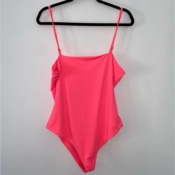 Nwot Oh Polly Cute Summer Neon Pink One Piece Body Suit Womens size 12 - Picture 2 of 5